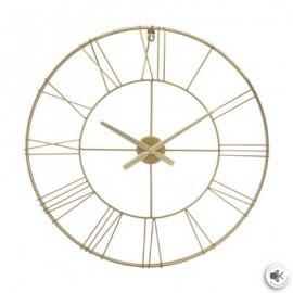 Reloj pared metal oro 70cm diametro