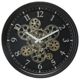 Reloj metal d 37cm. con mecanismo móvil