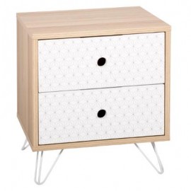 Mesita madera y metal L40x30xH52